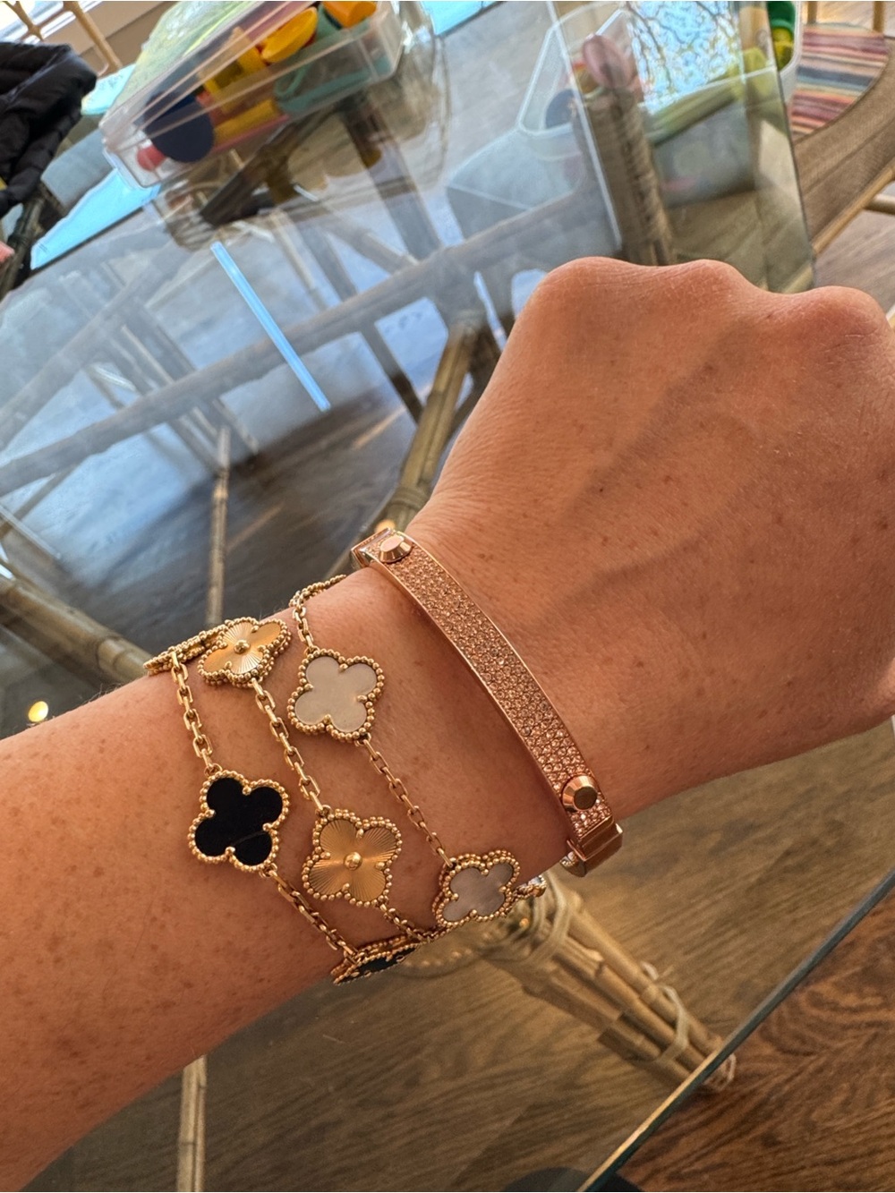 Michael Kors Crystal Pave Astor Stud Bangle Bracelet Rose Gold - Picture 9 of 10